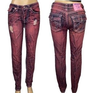 Y2K True Religion Jeans distress skinny Billy Big T Urban Cow Joey Super T Sz 29